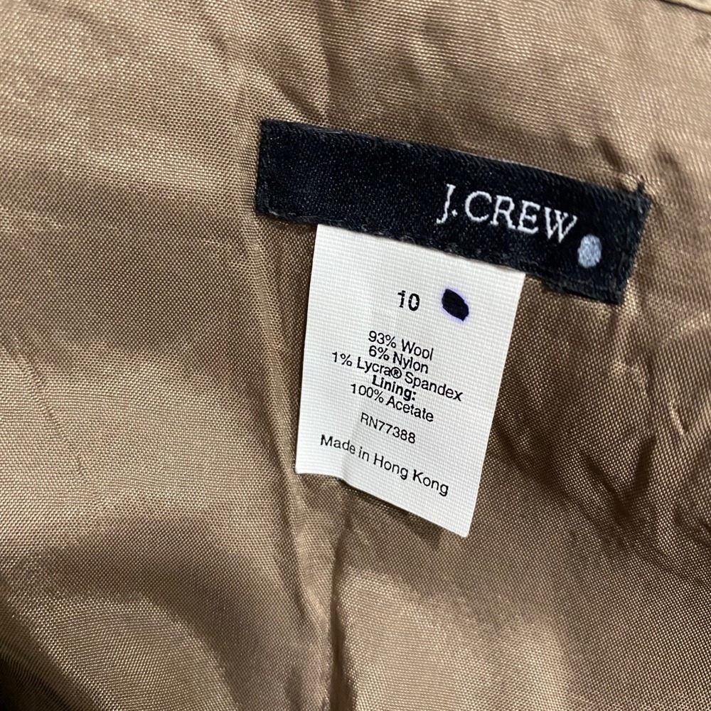 J. Crew 90's Wool Blend Chevron Mini Skirt Tan Size‎ 10 Y2K Academia Preppy - Picture 6 of 7